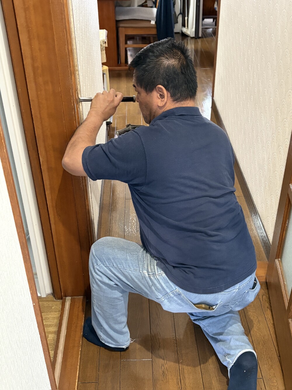 レバーハンドルに取り替え