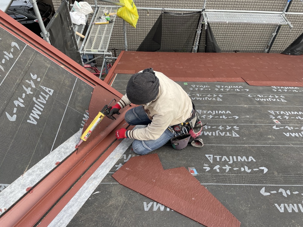 屋根工事、順調に進んでいます（白井）