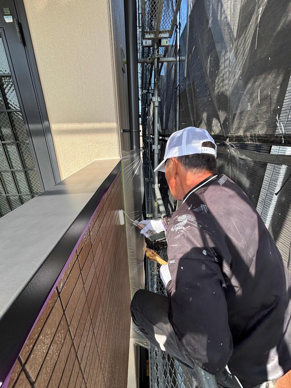 タイル部クリアを塗布しました