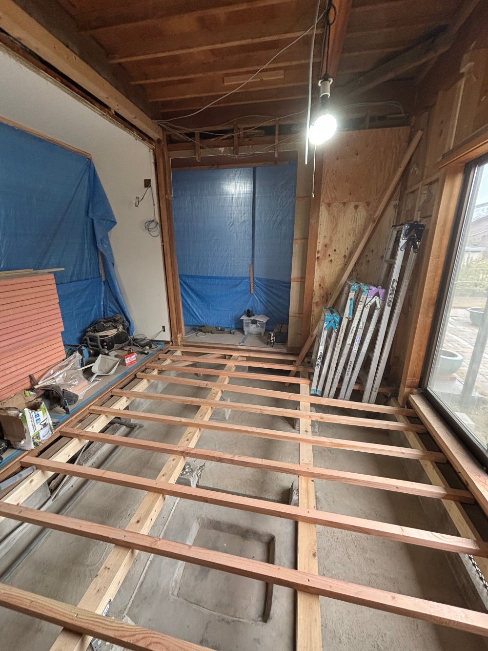 防蟻材を散布していきます。