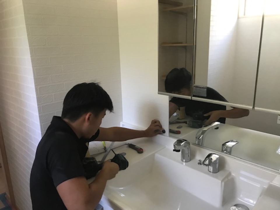 鏡取付中。