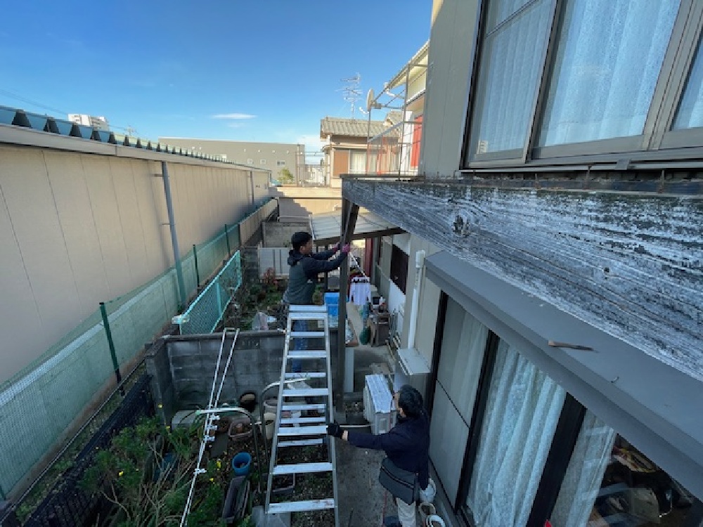 木製ベランダ解体