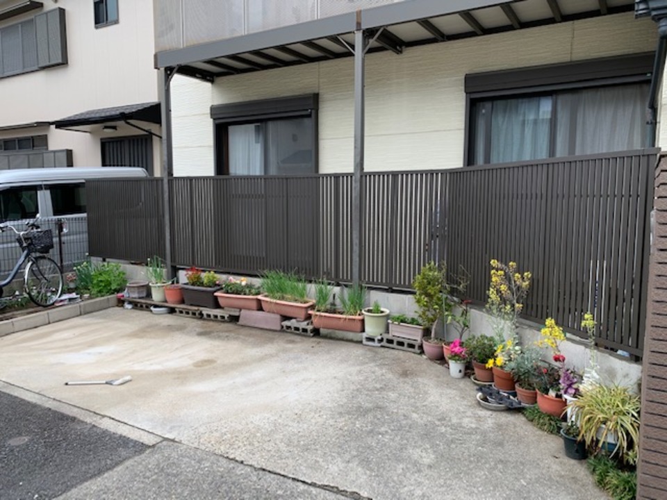 木製フェンスからアルミフェンスへ取替ました