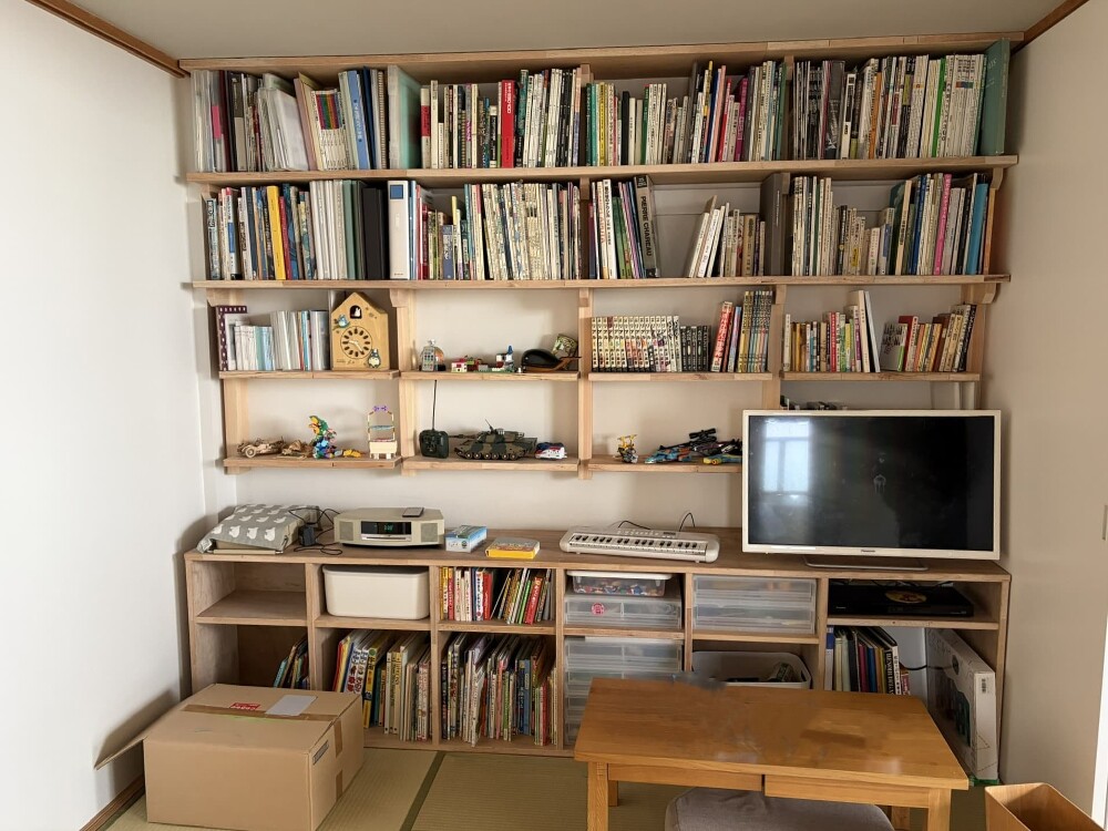 TV台｜本棚｜壁面収納工事 ｜配線工事