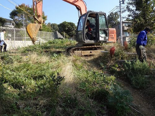 もともとの山なので草木の撤去をしています