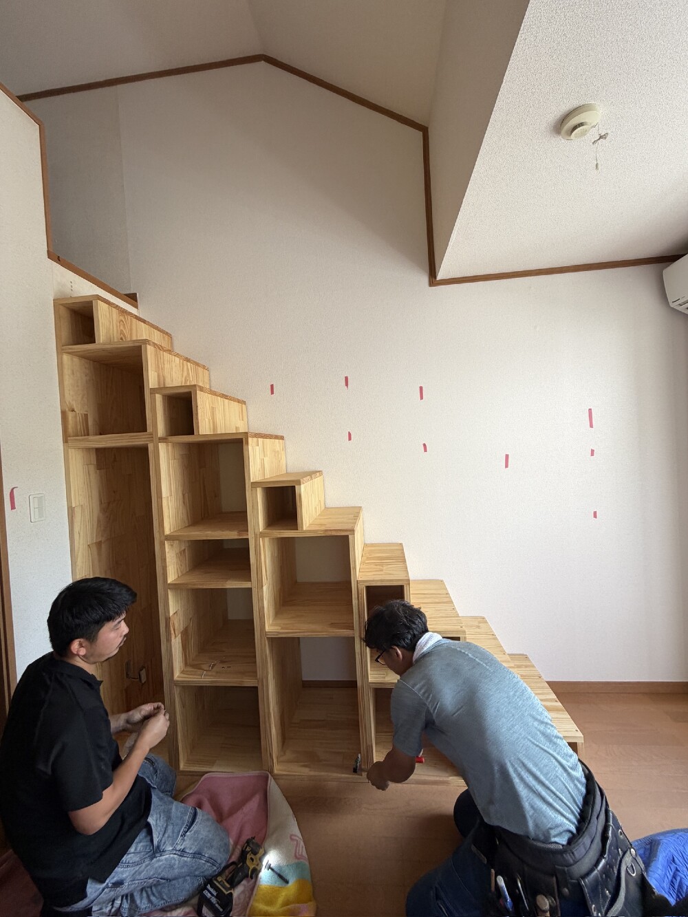 ロフト用階段施工