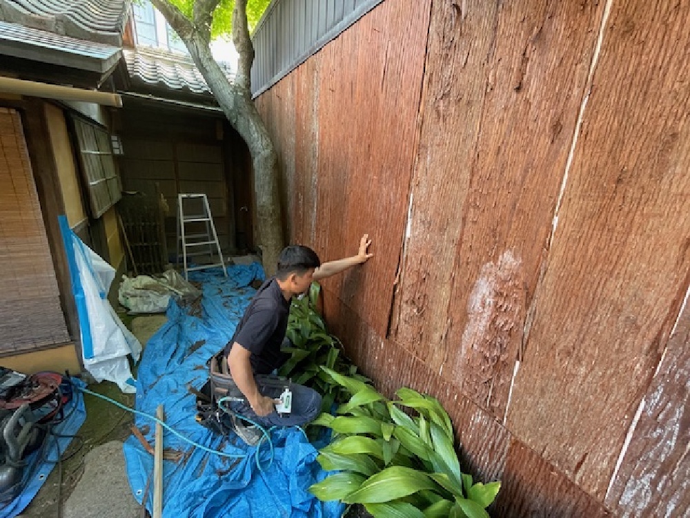 杉皮塀改修工事・和風庭園