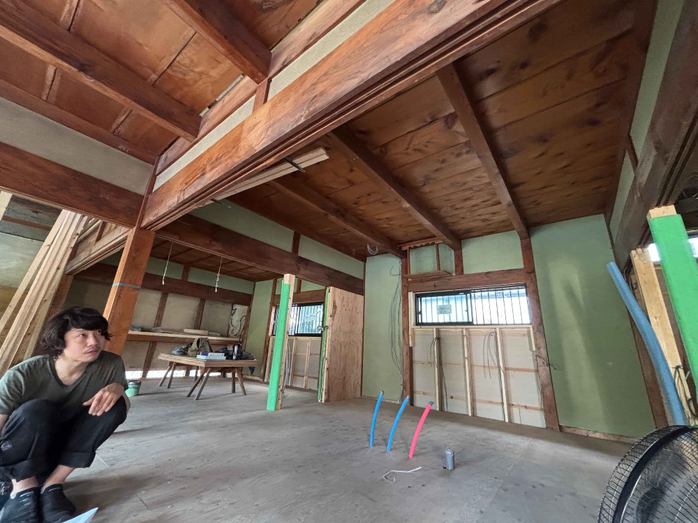 1階部の墨出し作業も行いました
