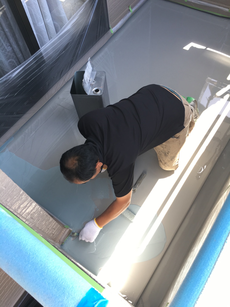 ベランダの防水工事です。