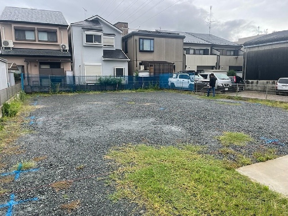 明日、地盤改良する為 墨出しを行いました（白井）