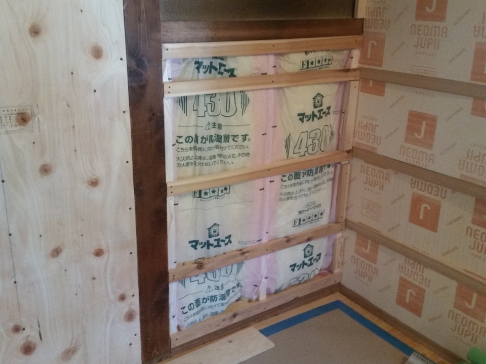 最後の壁下地も終了です。
