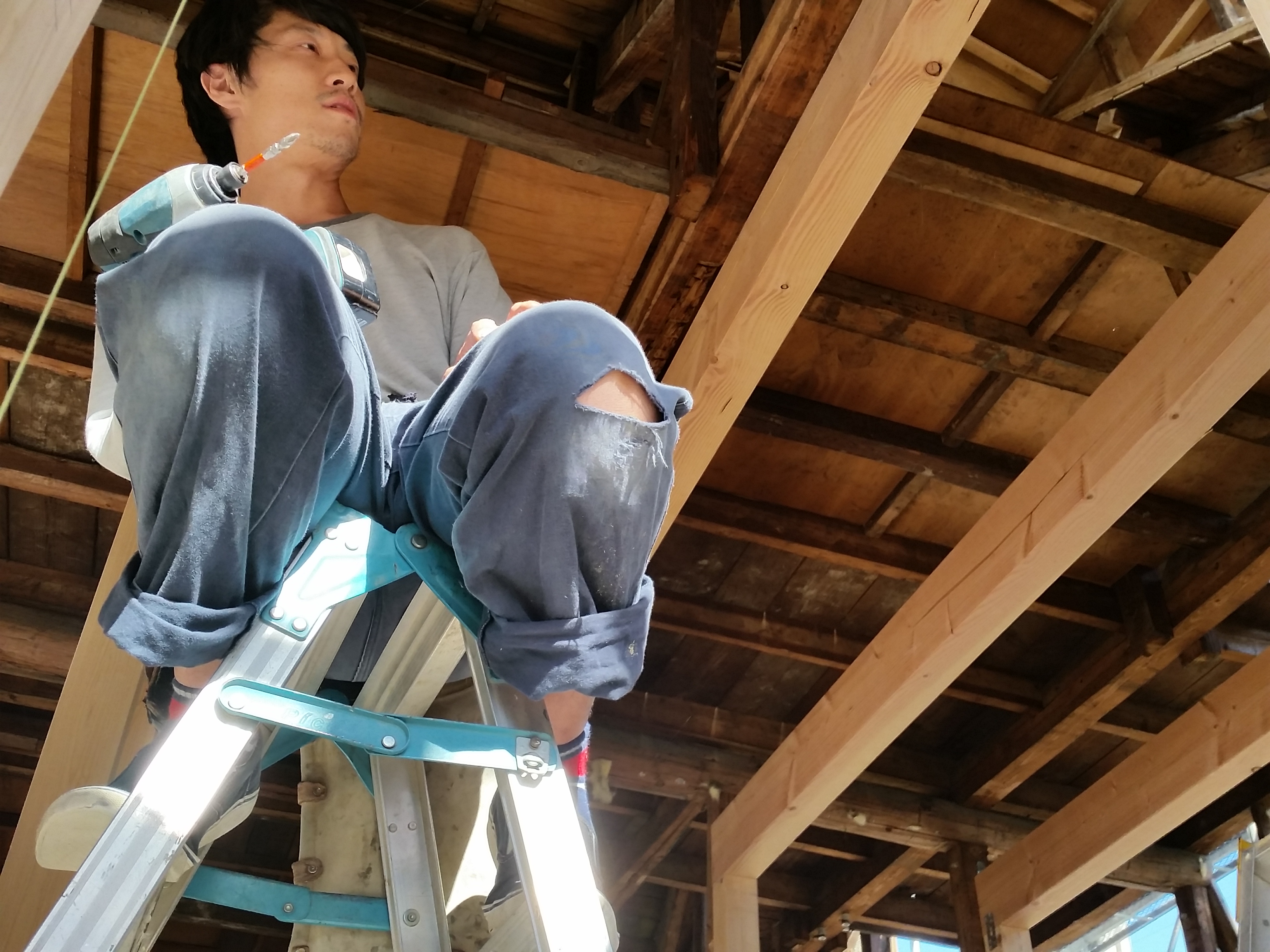 中川です、建方風景。