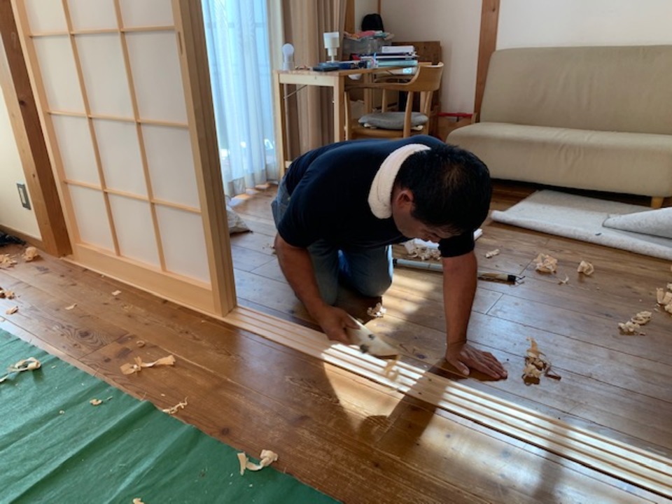 OB様宅リビングに障子新設
