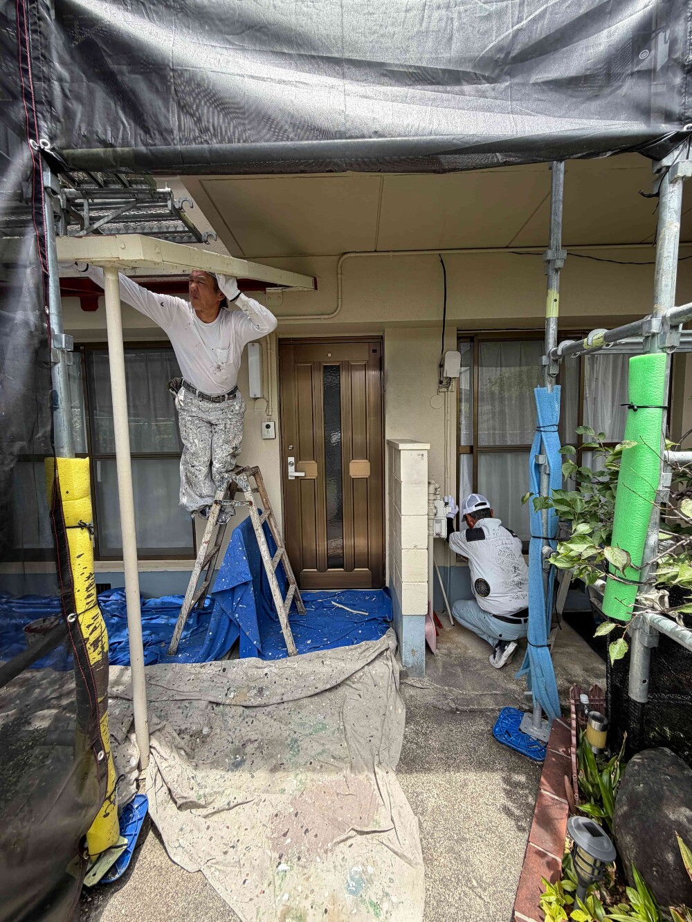 錆止め下塗り作業