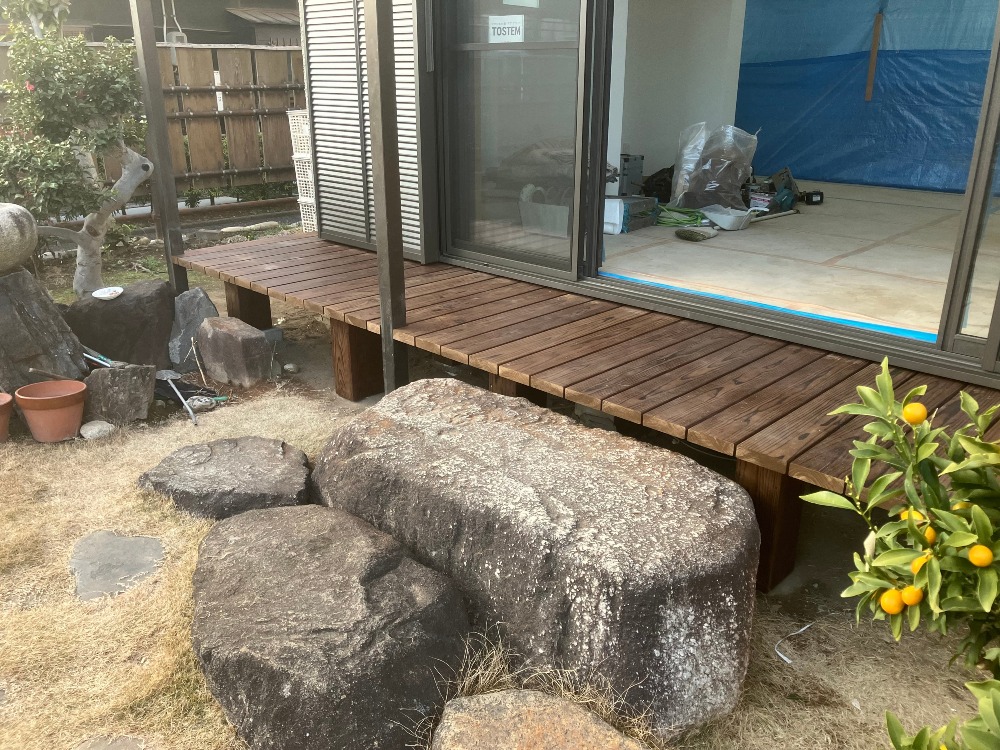 ウッドデッキ施工完了