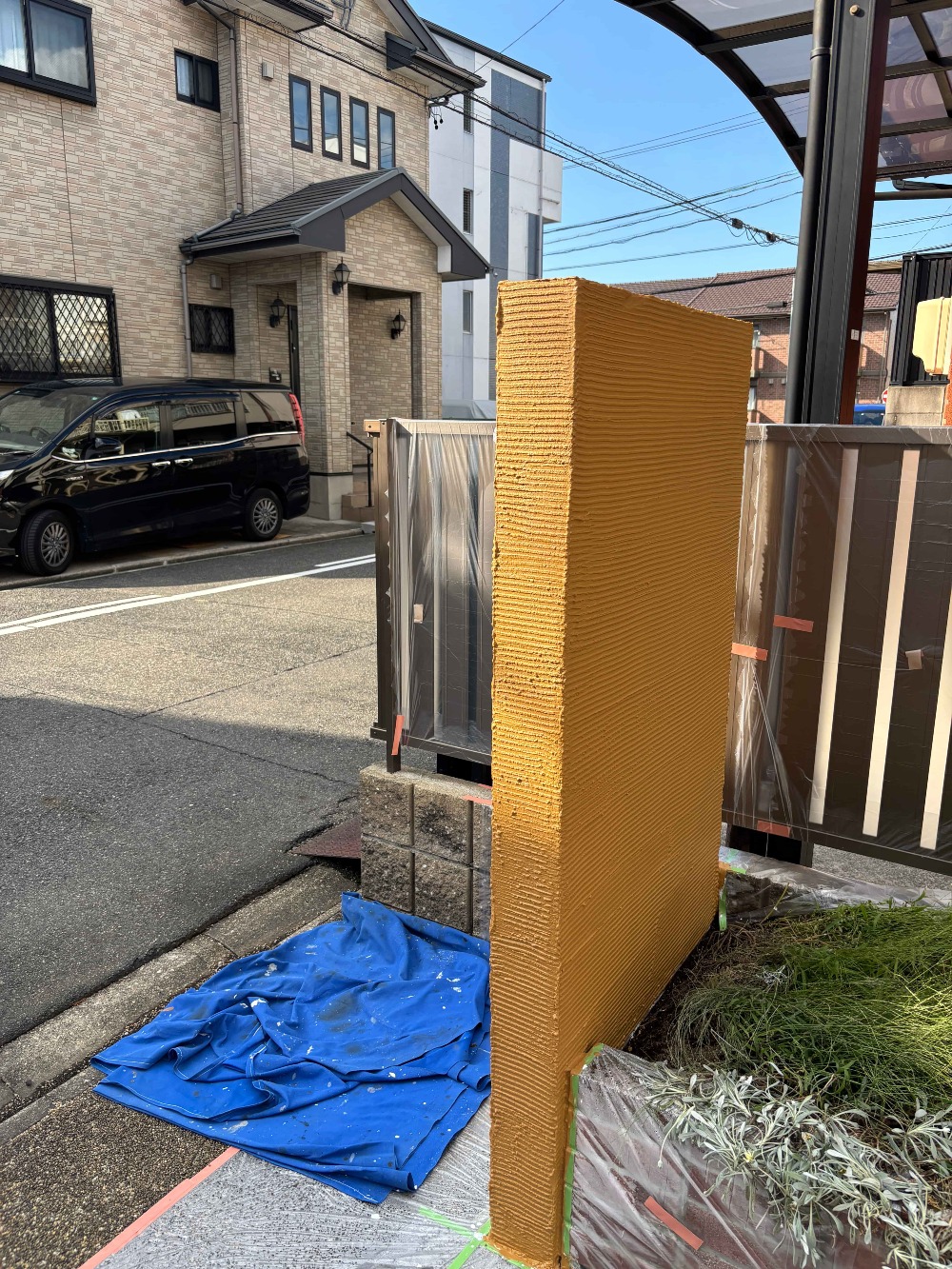 門柱の塗装工事