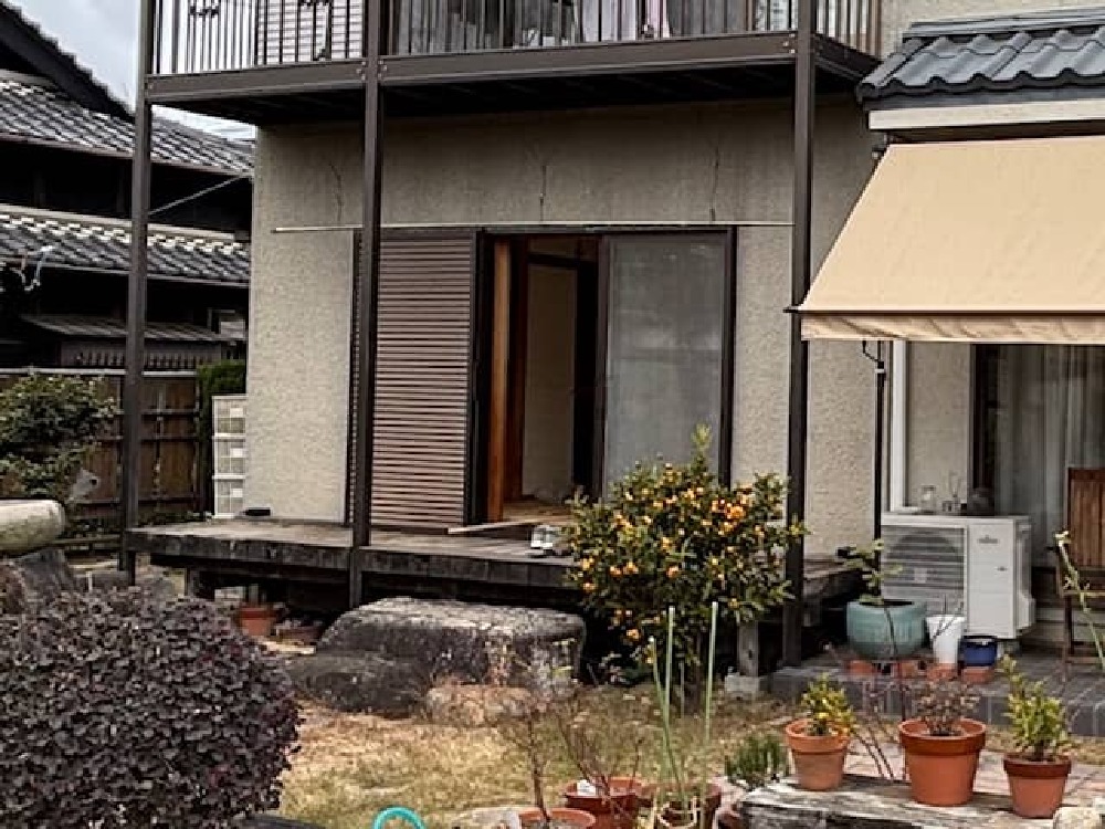 作り替える前のウッドデッキ