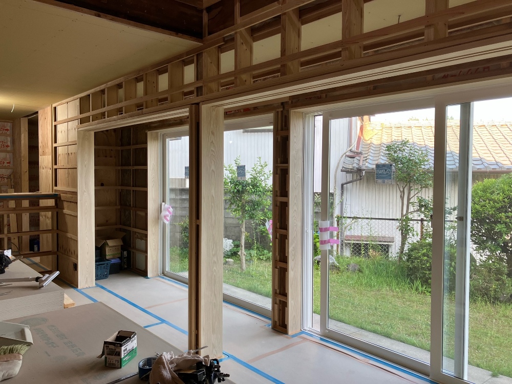 縁側障子枠を取り付けました
