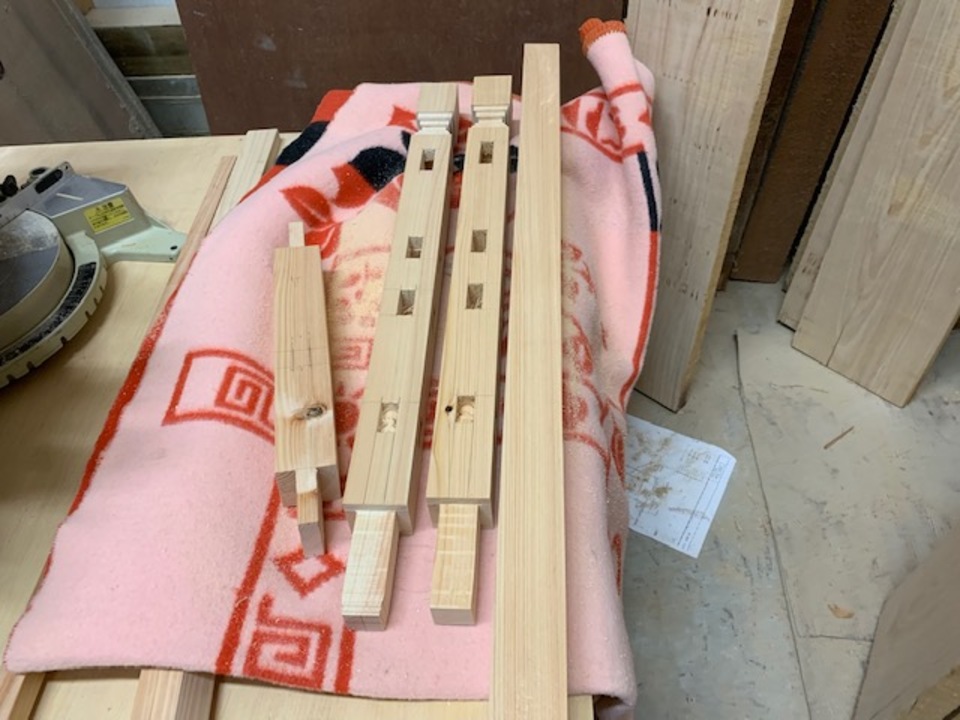 木製肘掛窓手すり作成