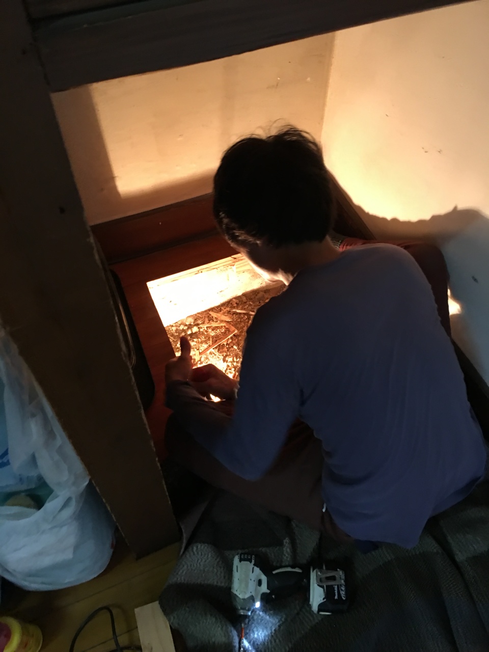 床下点検口を作る、寺やん！