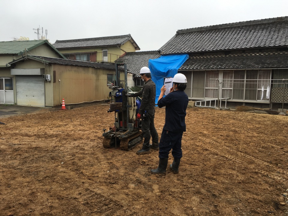 今日は地盤調査をしています！