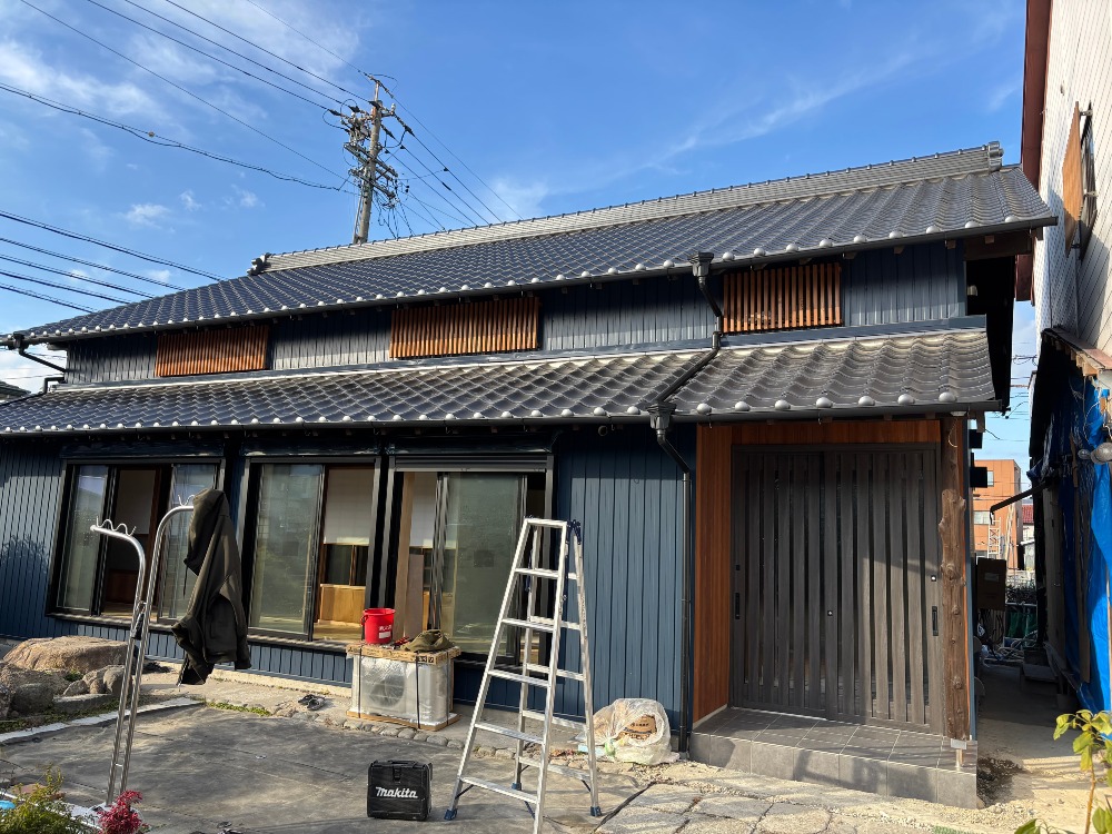 木製格子取り付け