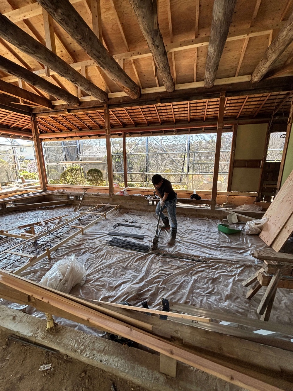 鉄筋の加工をしています