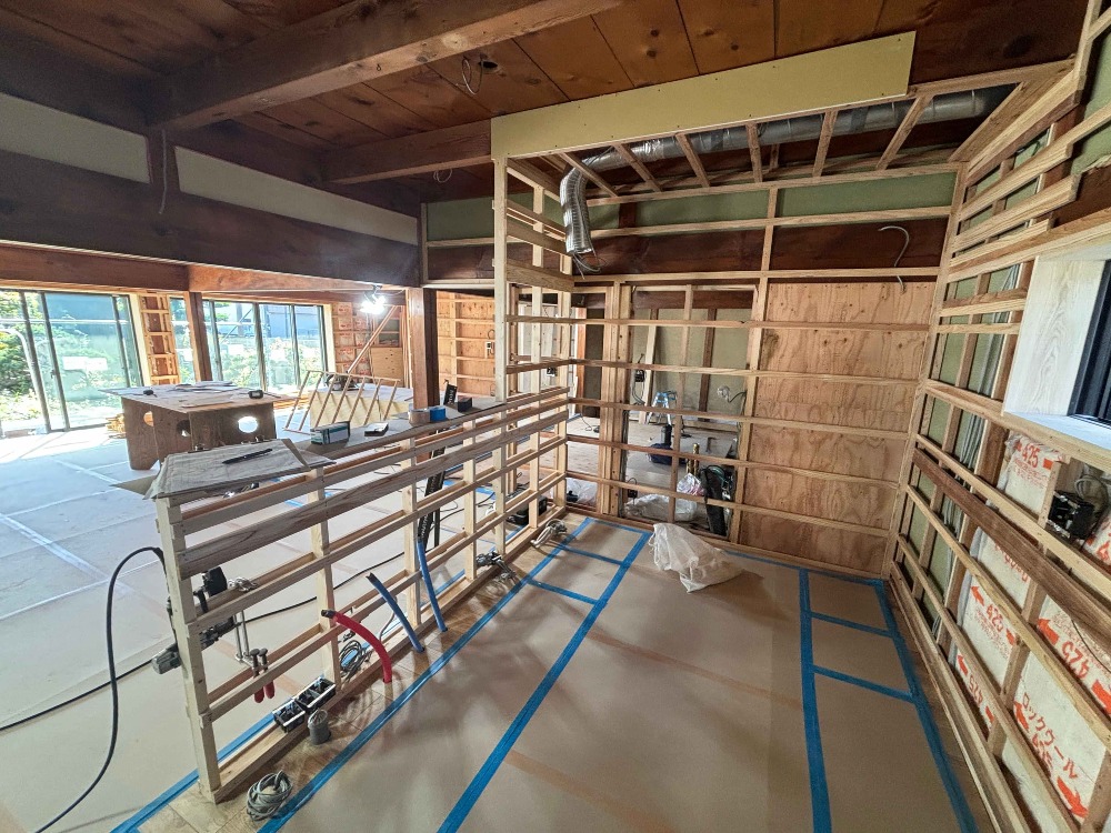 キッチン周りの下地工事