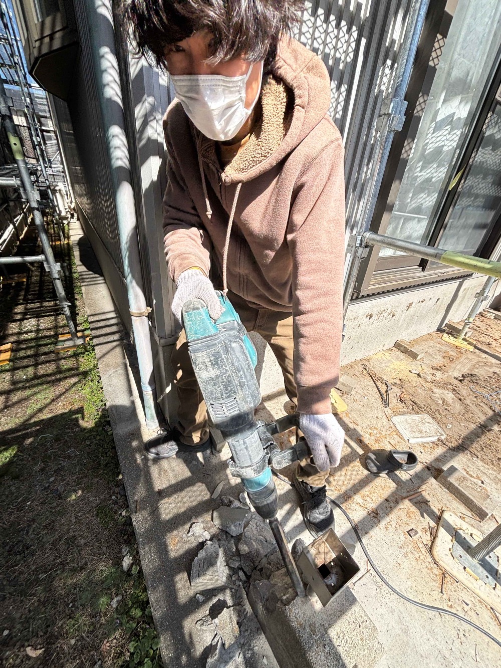 木製ベランダ、デッキ解体
